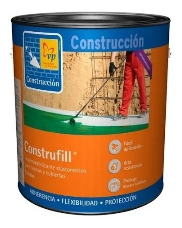 Pintura Impermeable Vp Construfill Para Techos Galón (gris)