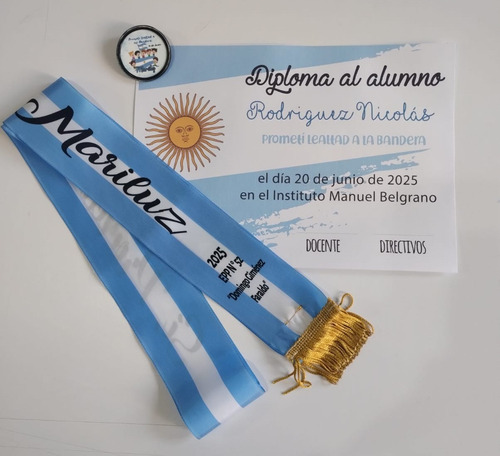 Banda Promesa A La Bandera + Taza Personalizada 36 Unidades