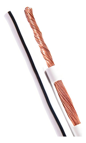 Cabo Polarizado Externo Áudio 2x0.50 Branco C/ 10 Mt