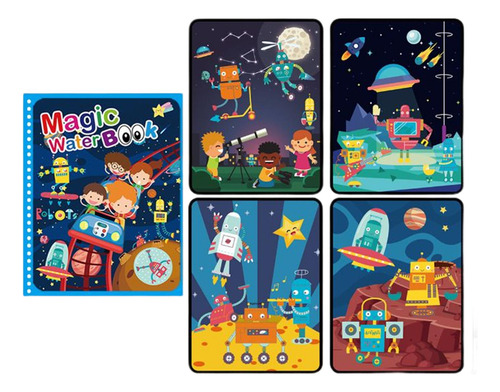 Adorável Livro De Pintura De Água, Livro De Colorir Robô