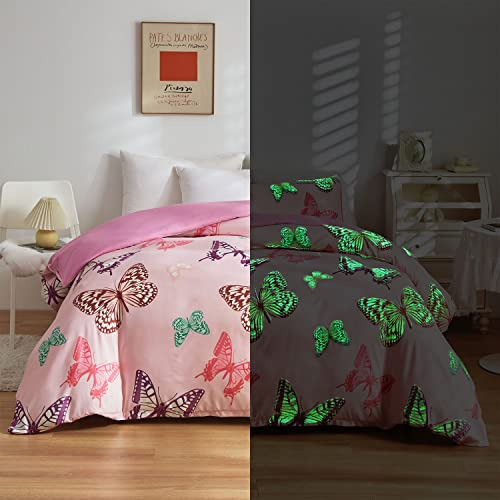 Juego De Ropa De Cama Mariposas Que Brillan Oscuridad F...