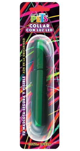 Collar Luz Led Reflejante Chico Perro Verde Fancy Pets