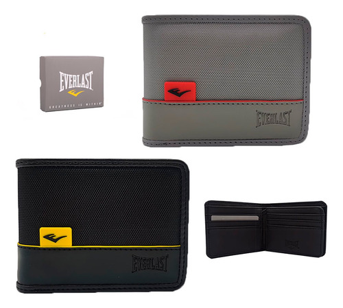 Billetera Everlast Perfecta Para Ocasiones Especiales Color Gris Diseño De La Tela Liso