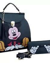 Cartera bordada con cabeza de Mickey Mouse de Disney, tarjetero con  múltiples tarjetas de identificación, bolso de mano con colgante de borla para  mujer, monedero de cuero de ocio Gao Jinjia LED