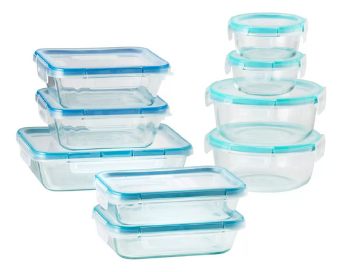 Snapware Pure Pyrex Glass, Juego Recipientes Vidrio, 18pz