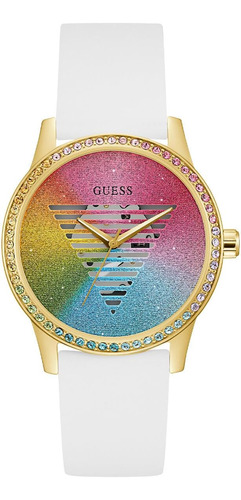 Reloj Guess Para Mujer De 40 Mm - Correa Blanca, Esfera Arco