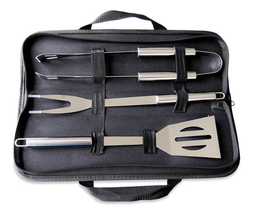 Set Bbq Stanton 3 Utensilios Metalicos + Estuche 