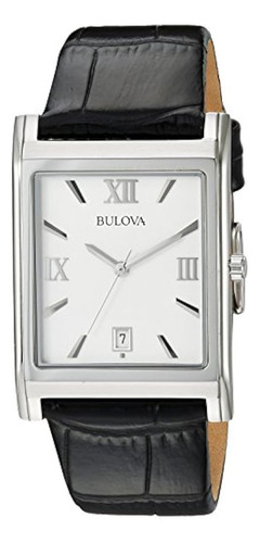 Reloj De Pulsera Bulova 96b107 Correa De Plata Para Hombre