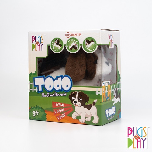 Peluche Interactivo Pugs At Play Camina Ladra Y Gira 360°