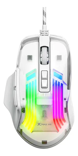 Mouse Gamer Luz Led Rgb Con Cable Usb Xtrike Me Gm319 Para Computadora Notebook Pc 7200 Dpi - Blanco