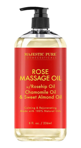 Aceite De Masaje De Rosas Calmante Y Rejuvenecedor, Majestic