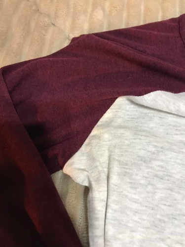 Remera Basica Mujer H&m Bordo Blanca Usada Xs Importada