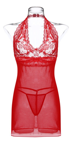 Lencería Para Mujer, Camisa De Encaje Y Malla, Ropa Interior