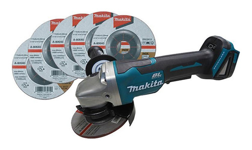 Makita Dga458zx1 Esmerilhadeira Angular A Bateria 18v 5