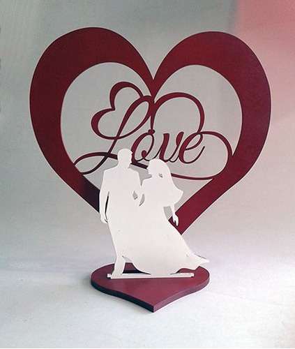 8 Centros De Mesa Love Boda Mdf Base Grabada Pintados