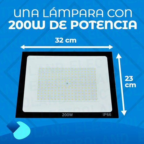 Imagen 6 de 10 de Reflector Led Blanco 200w Ip66 Bajo Consumo Alta Potencia