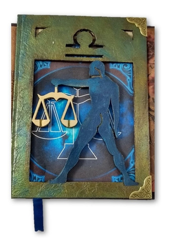 Imagem 6 de 8 de Grimório Zodíaco Libra Artesanal Capa Relevo