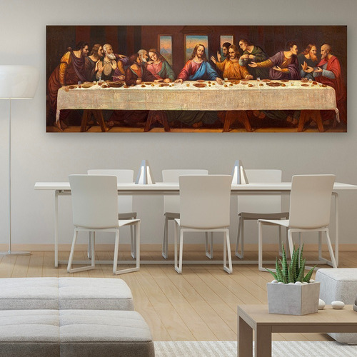 La Última Cena Med 50x150cm Canvas Cuadro Decorativo