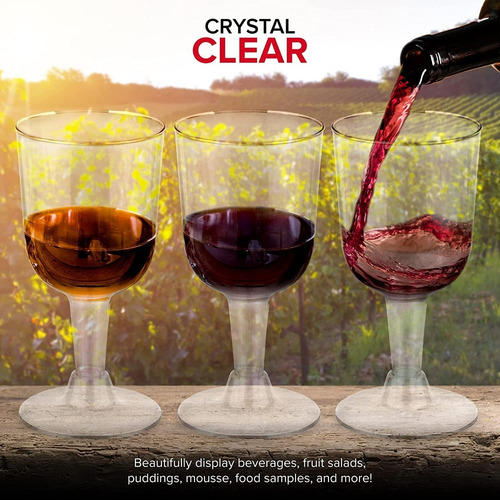 Copas De Vino De Plástico Transparente 5 Onzas 40 Unidades