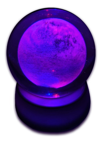Decoração Enfeite Luminária Esfera Bola Vidro 3d Cor da cúpula Lua Cor da estrutura Prata