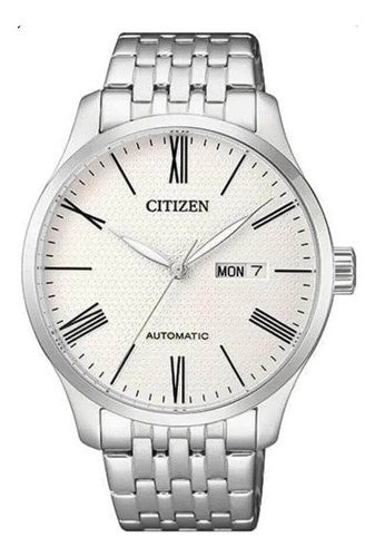 Reloj Citizen Automatic Nh835059a Hombre Color de la malla Plateado Color del bisel Plateado Color del fondo Crema