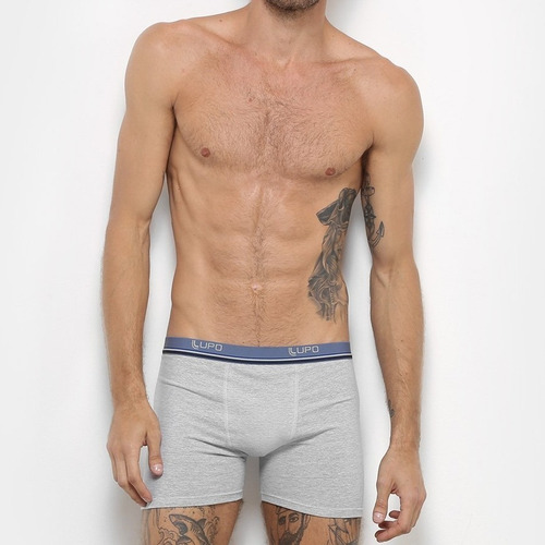 Imagem 4 de 10 de Kit 4 Cuecas Boxer Lupo Em Algodão Masculina Cotton Original