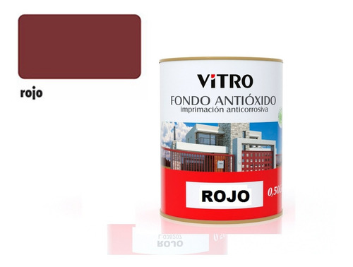 1/2l Fondo Antioxido Sintetico Para Metal Vitro 4 Colores 