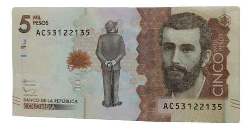 Billete 5000 Pesos Serial Radar Ac53122135 02/ago/2016 Unc