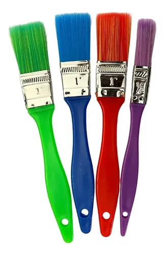 Kit De 4 Pinceletas Para Cerámica Y Alfarería Cerdas Azul