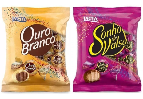 Kit Chocolate Bombom Sonho De Valsa E Ouro Branco Lacta 1kg