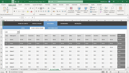 Planilha De Controle De Contas A Pagar Recorrente 4.0