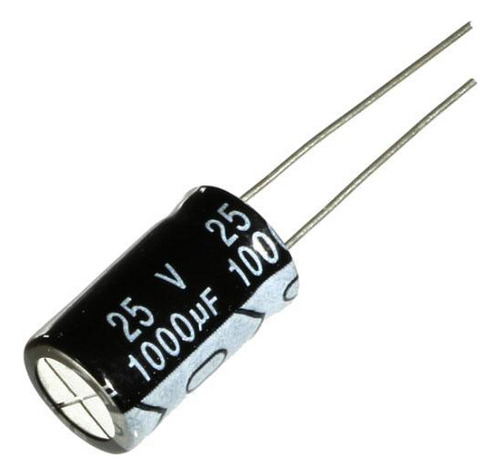 10 Peças Capacitor Eletrolítico 1000uf 25v 1000 X 25 105ºc