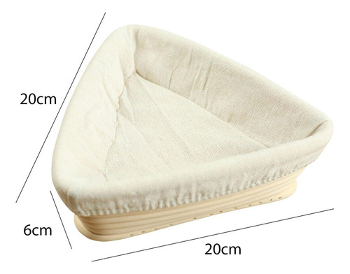 Cesta Triangular Para Fermentación De Pan, Cuenco 20x20x6cm