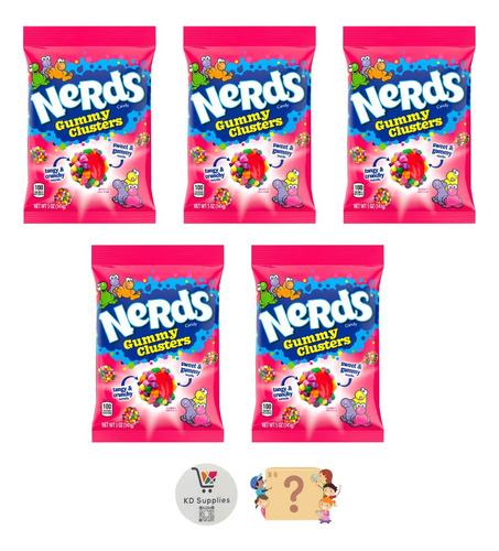 Nerds Gummy Clusters 5oz (paquete De 5) Con Bono De Caramel.