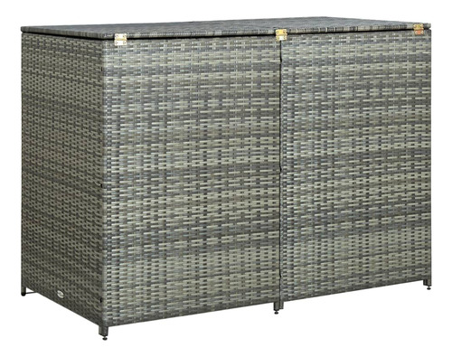 Vidaxl Cobertizo Doble Con Tapa Y Puertas Con Cerradura