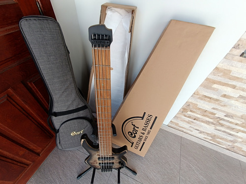 Baixo Cort Headles 5 Cordas Ativo/passivo Com Bartolini Zero Destro Marrom Laqueado 5 (Usado)