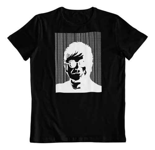 Polera Negra Algodon Estampado Dtf Elton John Cantante