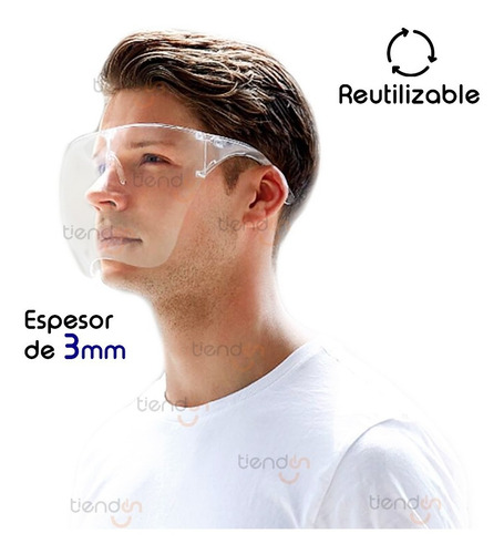 Careta Protector Facial Soporte Marco Lentes Reutilizable