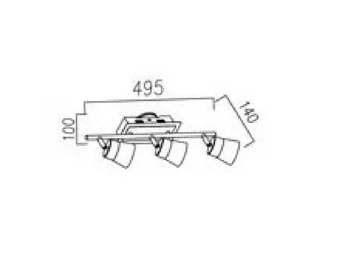 Imagen 3 de 3 de Spot Plafon 3 Luz Pared Platil Cap Candil 12,6w Color Platil