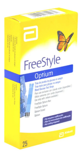 Tiras Optium Freestyle   De  25 Unidades