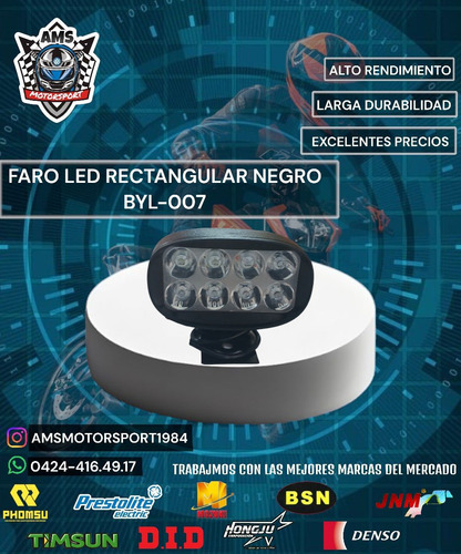 Faro Led Rectangular Negro Byl-007