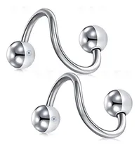 Comprar 2 Aros Twister Piercing Argolla Espiral Acero Quirúrgico