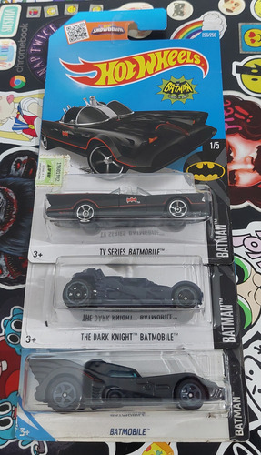 Lote Hot Wheels Batman Batmobile X3 Negro