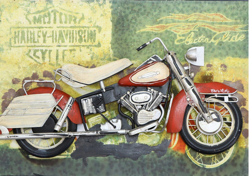 Quadro Decorativo Modelo Vintage Motocicleta - Único Cor Unico