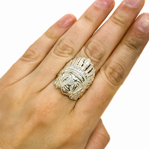 Anillo Indio Cacique Plata 925 Macizo T:15