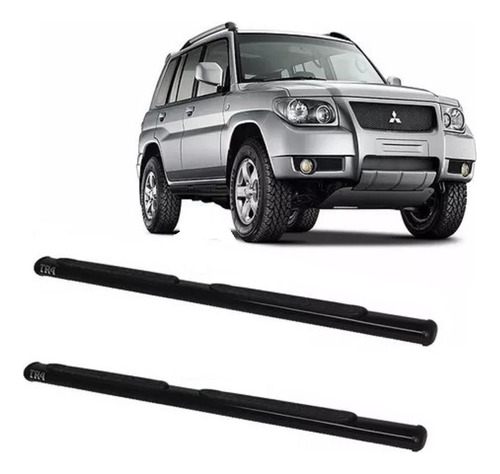 Estribo Tubular Oblongo Preto Pajero Tr4 Ano 2000 Acima