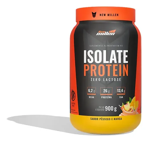 Isolate Protein Zero Lactose New Millen 900g Sabor Pêssego e Manga