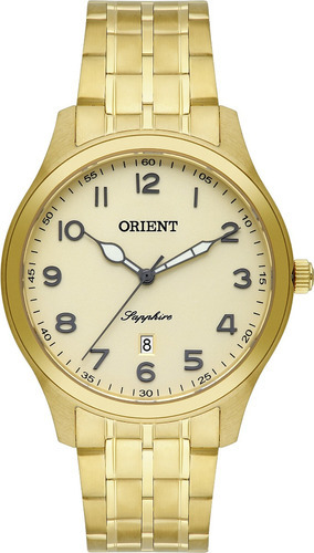 Relógio Orient Masculino Dourado Social Safira Mgss1260 