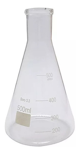 Erlenmeyer 500 Ml. Graduado. Vidrio Boro 3.3 - Biolinger