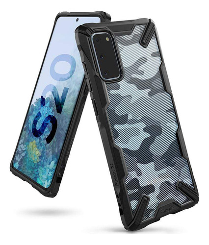 Estuche Funda Forro | Ringke Fusion X | Para Samsung Galaxy S20 | Color Camo / Camuflado | Ajuste Perfecto | Acabados Premium | Protección Antichoque